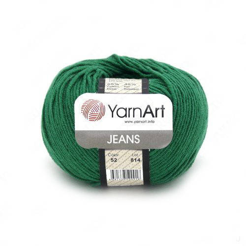 

52 Пряжа YarnArt Jeans зеленый, Зелёный