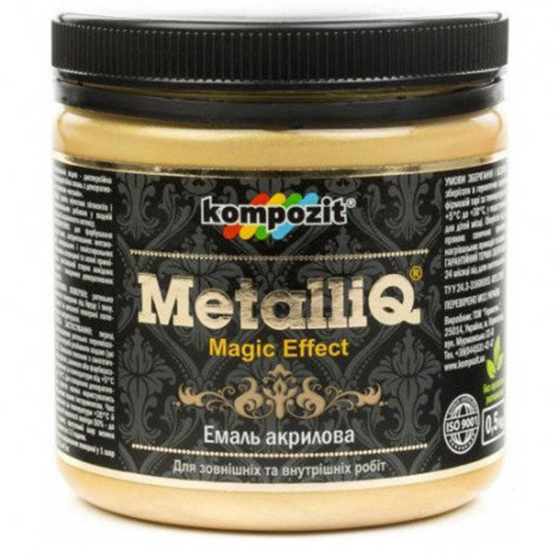 

Фарба-емаль акрилова METALLIQ Kompozit 0,5 кг золото (ЕМ500975)