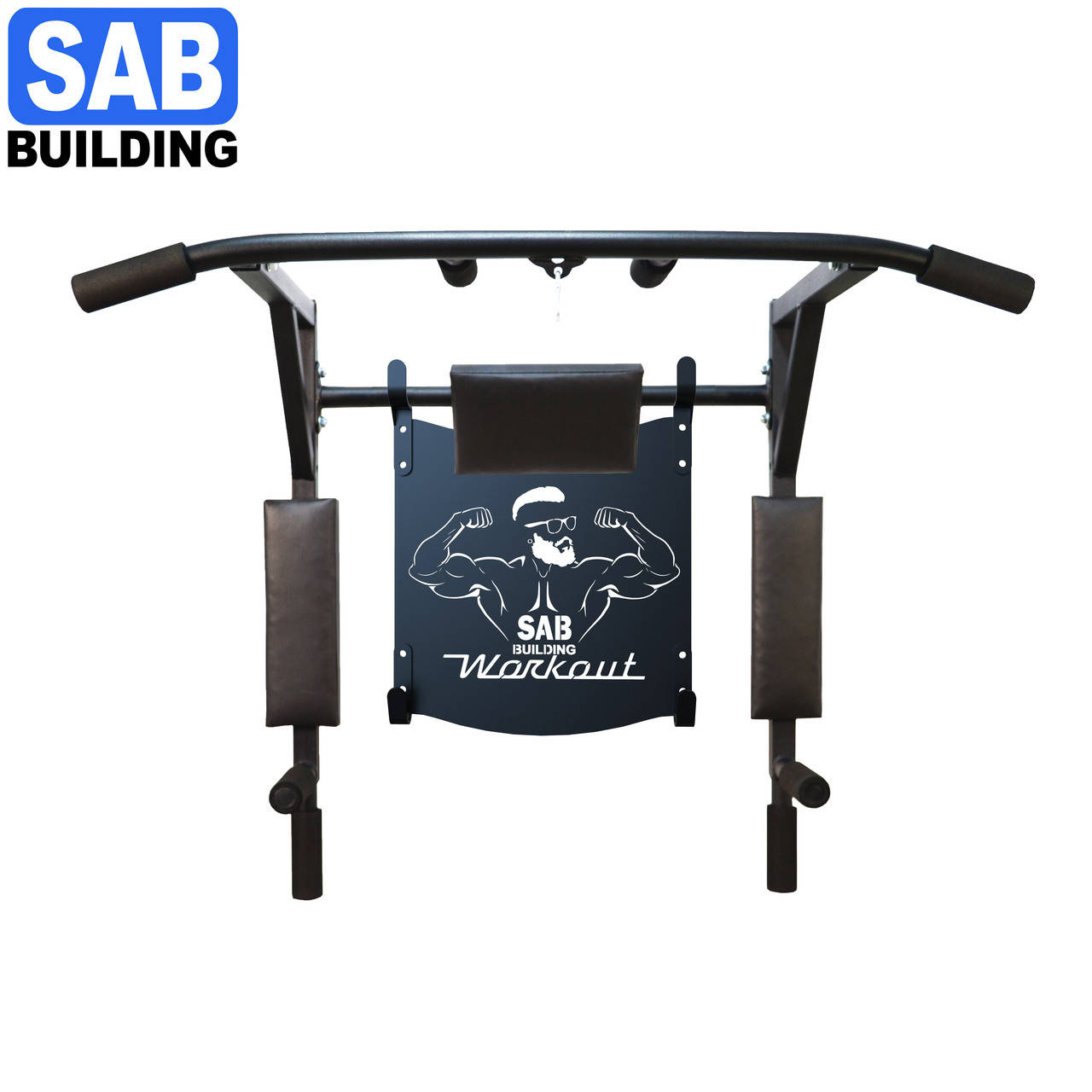 

Турник брусья пресс с рамкой (до 250 кг*) 4 в 1 домашний разборный настенный для дома, Черный