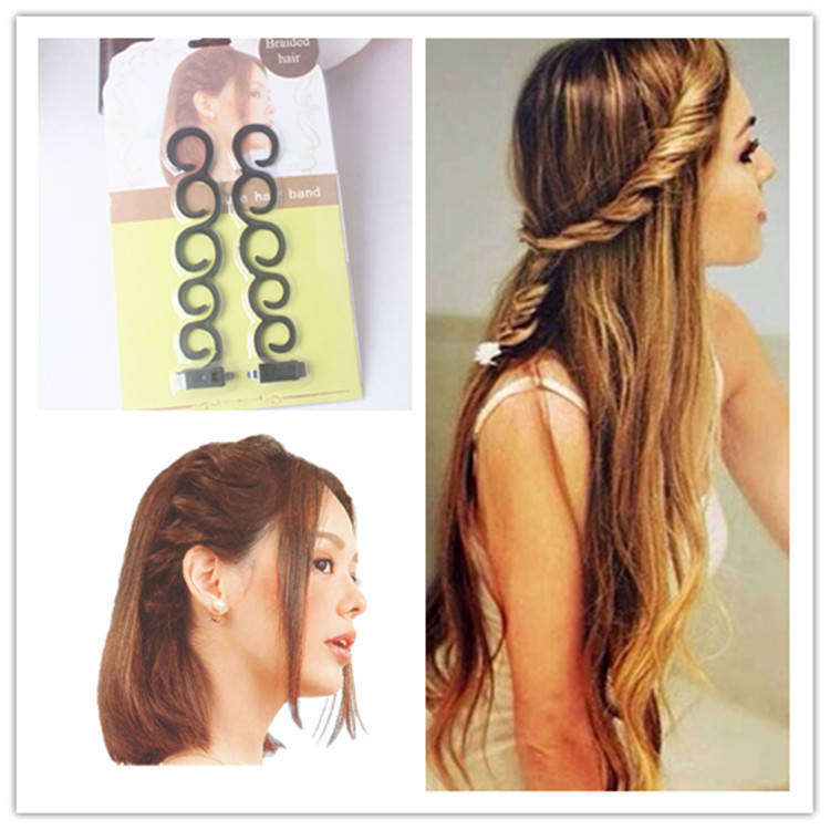 

Набор заколок Braided hair для плетения французской косы с зажимом, черные, Черный