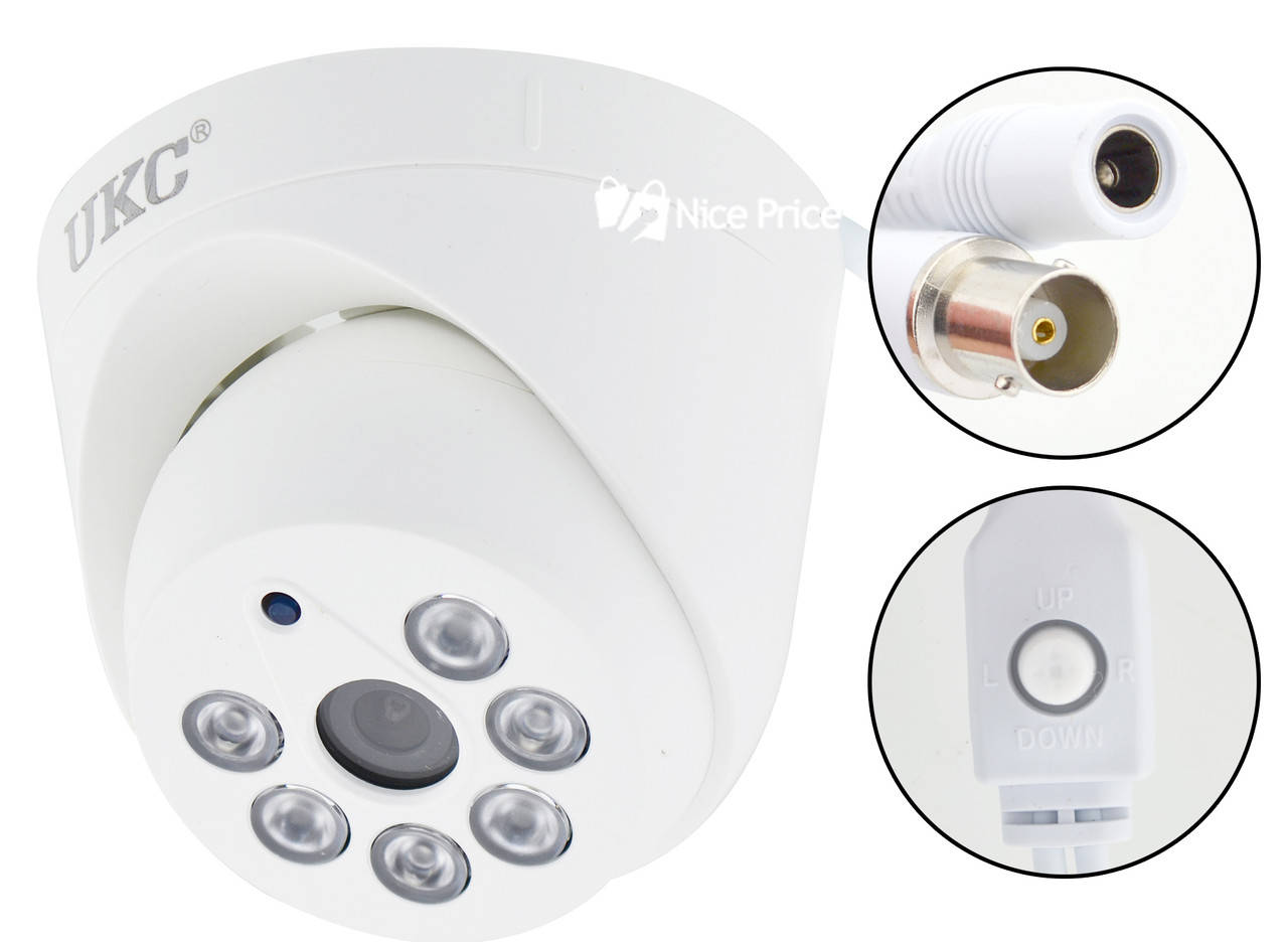 

Проводная AHD камера виденаблюдения 4 MP UKC Z201 3.6 мм с джойстиком White (3255)