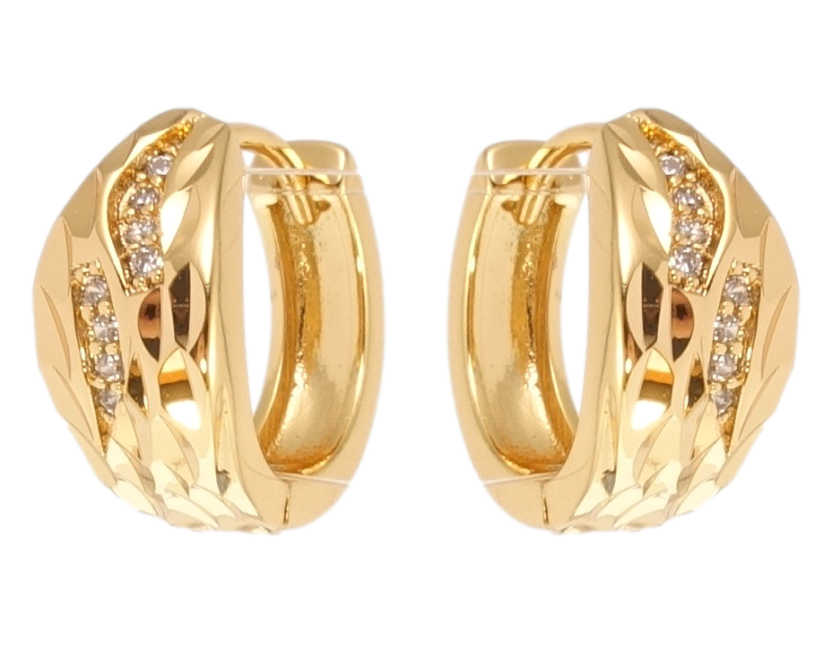 

Серьги Xuping Позолота 18K колечки "Узор с цирконием"