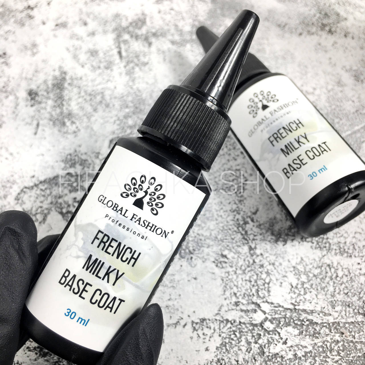 

База каучуковая молочная для ногтей Глобал (Global Fashion French Rubber base) Milk 30 мл