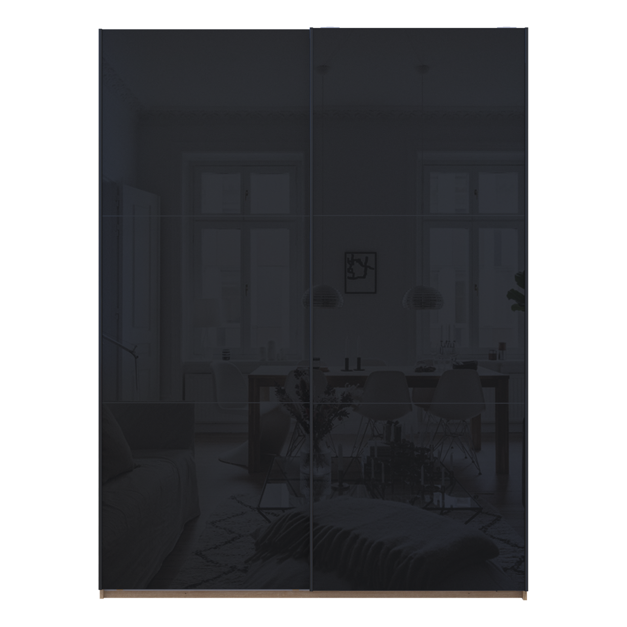 Шафа купе Doros G-Caiser Дуб Евок / Чорний 2 Скла / 3 частини 180х60х240 (80737751) 7