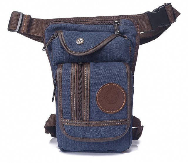 

Сумка мото на бедро Aolailud холщевая синяя, Синий