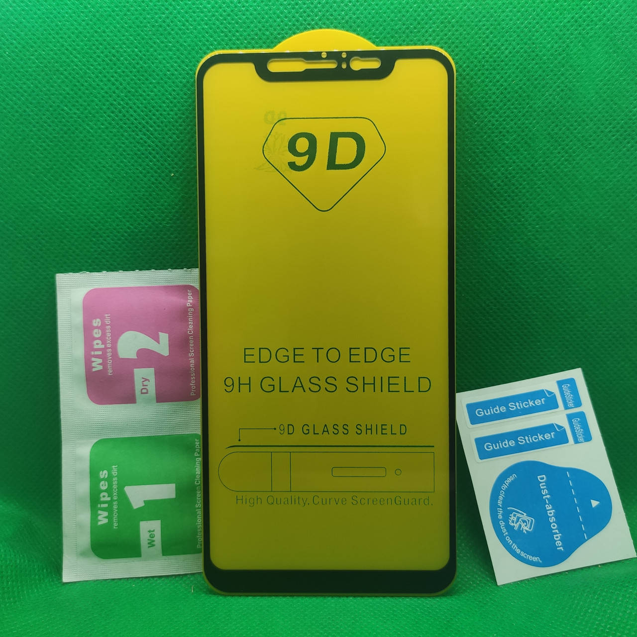 

Защитное стекло для Xiaomi Mi 8 Full Glue 9D 9H на весь экран телефона клей по всей поверхности, Черный