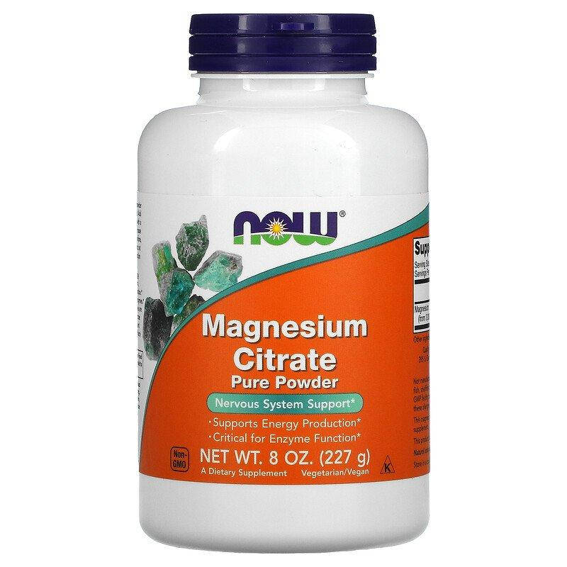 

Цитрат магния, Magnesium Citrate, Now Foods, порошок 227 г (NOW-01295)
