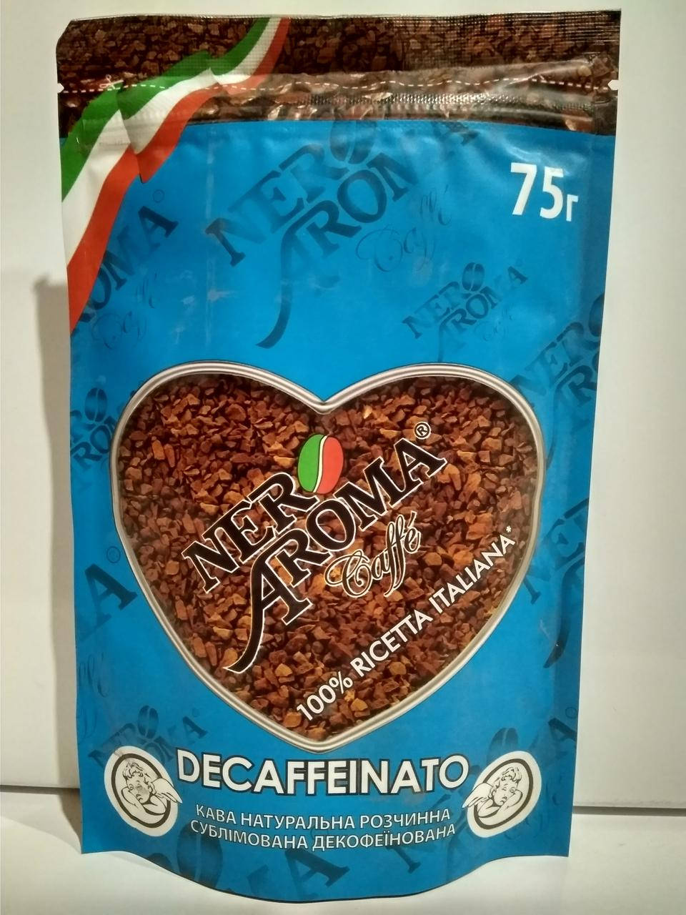 

Кофе растворимый без кофеина Nero Aroma Decaffeinato 75г в пакете