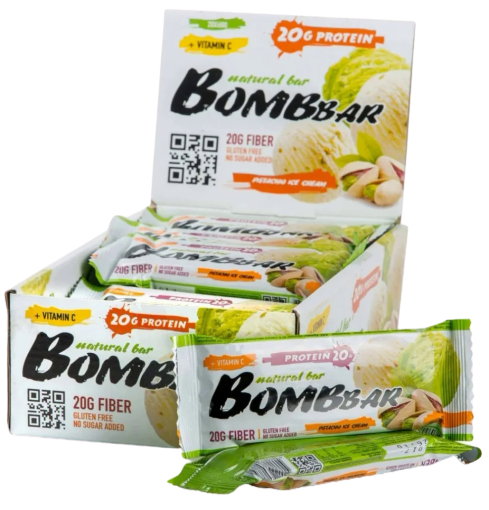 

Протеиновый батончик Bombbar Фисташковый Пломбир (60 грамм)