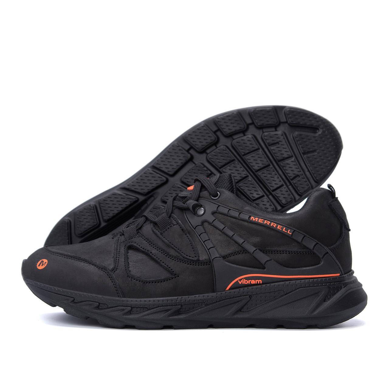 

Демисезонные мужские кожаные кроссовки черные MRRLL vlbram Black NEW 44, Черный