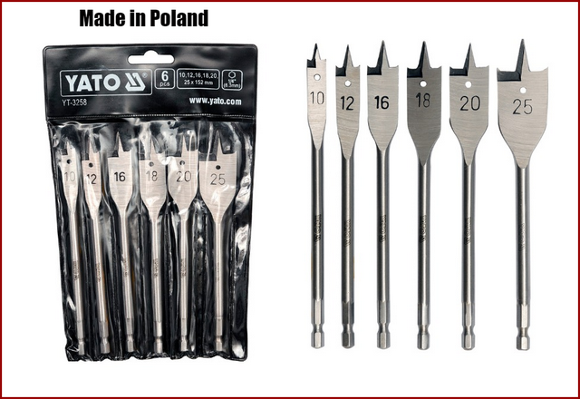 

Набор перьевых свёрл по дереву Yato YT-3258