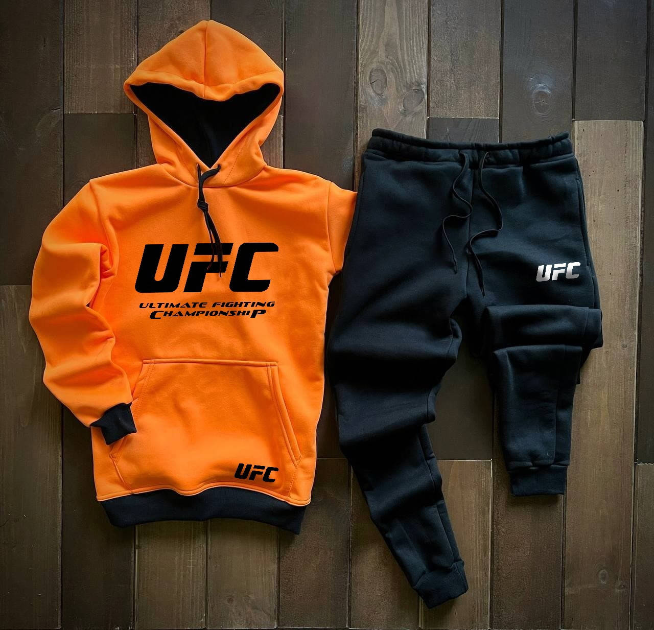 

Спортивный костюм мужской оранжевый теплый UFC | Комплект Худи + штаны ЛЮКС качества