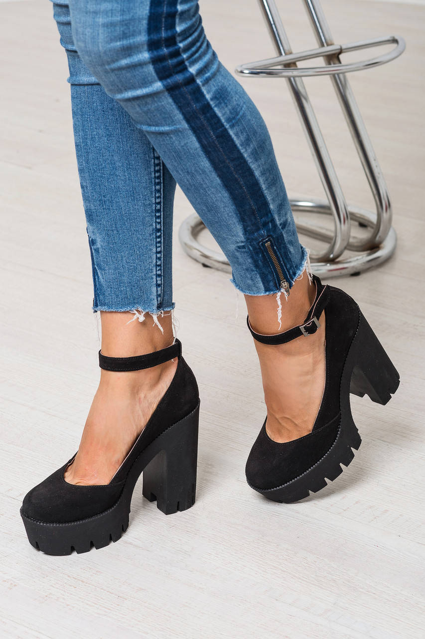 

Туфли черные замшевые MARY JANE BLACK SUEDE, Черный