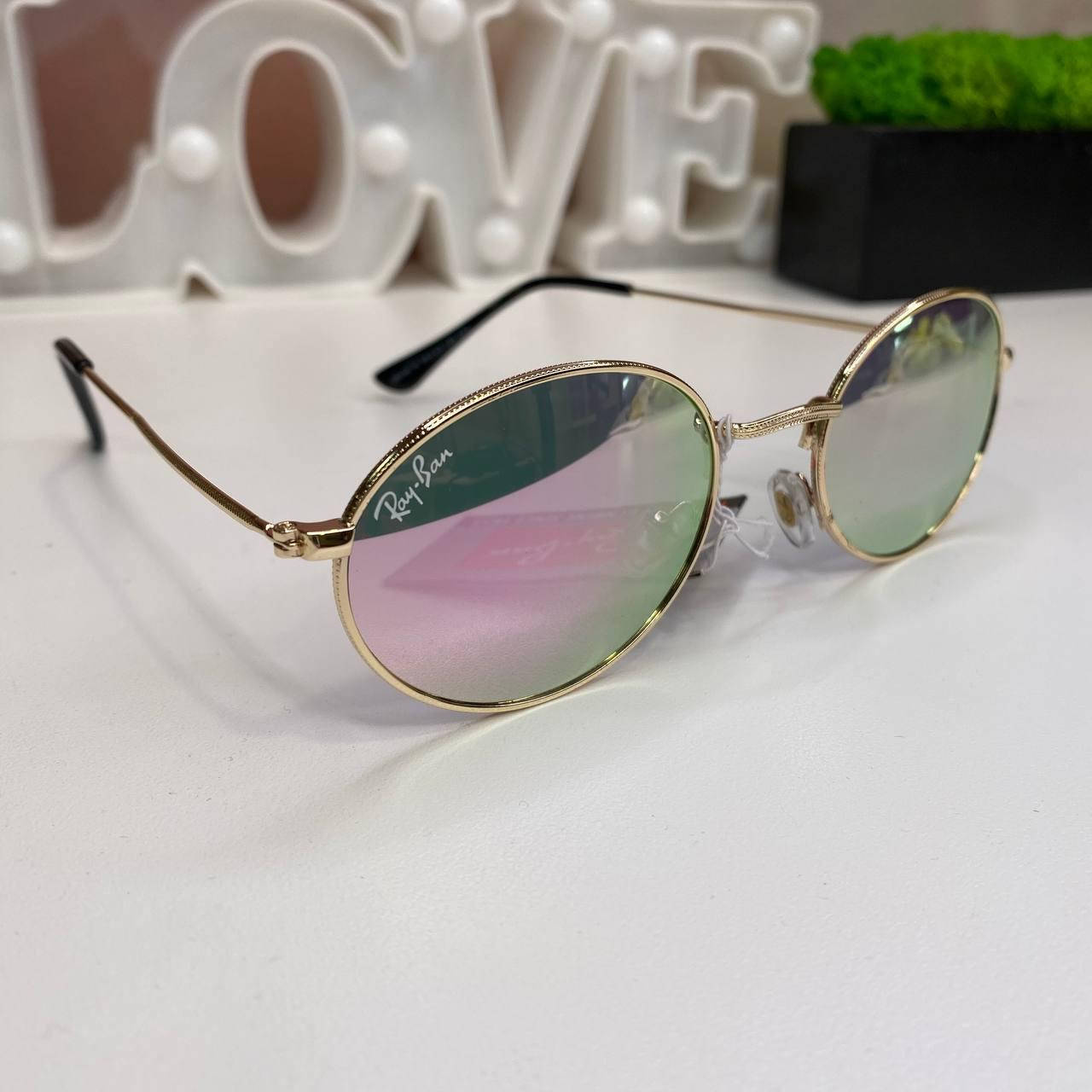 

Женские очки солнцезащитные Ray-Ban фиолетовый зеркальный металл, Золотистый