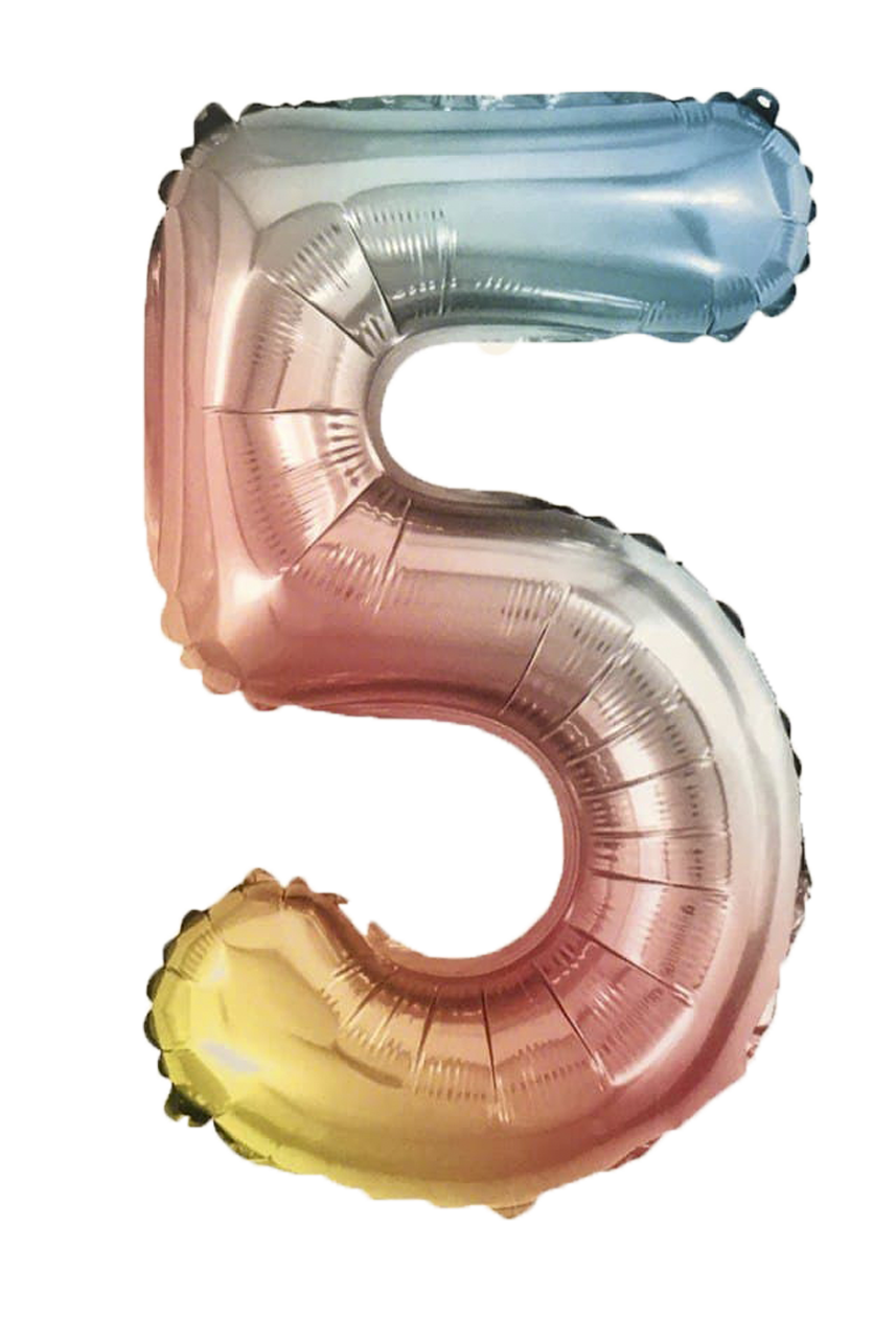 

Шар фольгированный радужный, цифра "5", Разные цвета