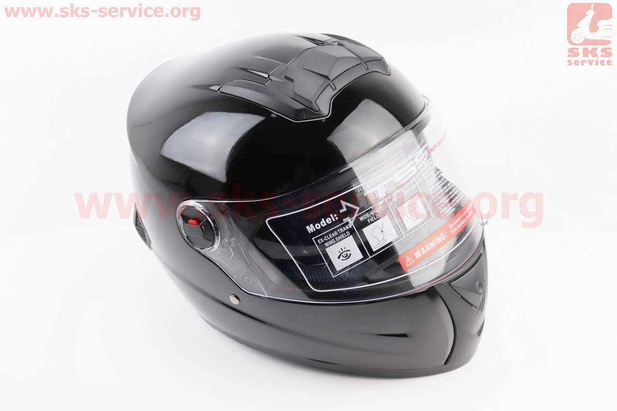 

Шлем закрытый + очки BLD-М61 S (55-56см), ЧЕРНЫЙ глянец