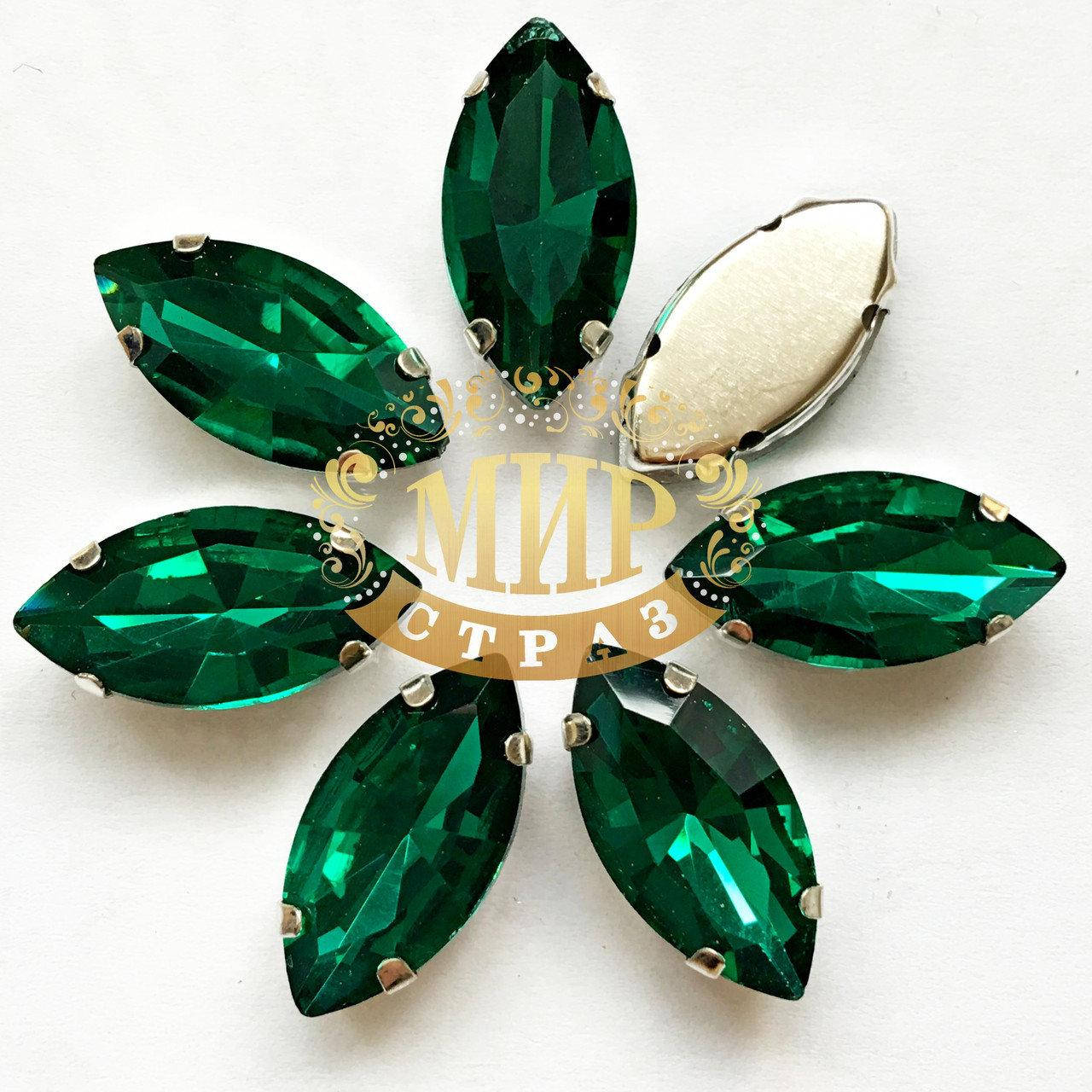 

Cтразы в цапах, Лодочка, Размер 4x8 мм, цвет Green Zircon, 1шт