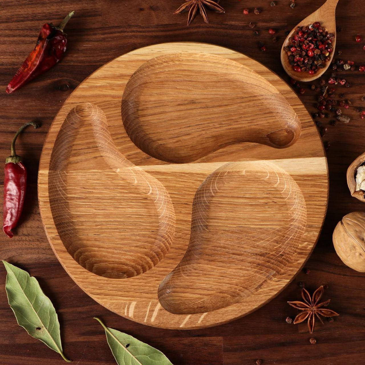 

Менажница деревянная дуб,ясень D-30