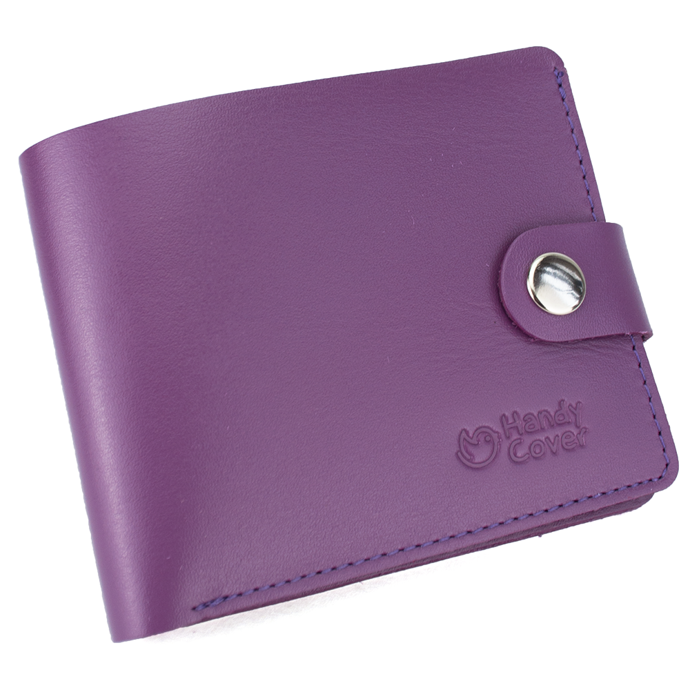 

Портмоне женское кожаное на кнопке Handycover HC0042 фуксия, Фиолетовый