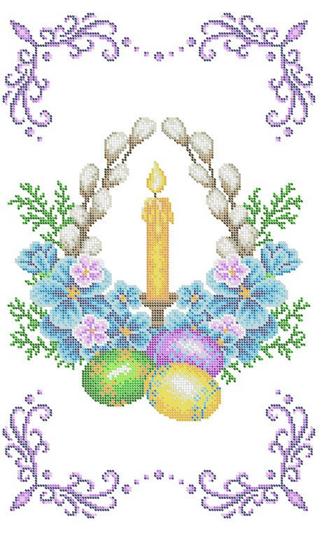 

БР-0037 Пасхальный рушник. Заготовка под бисер