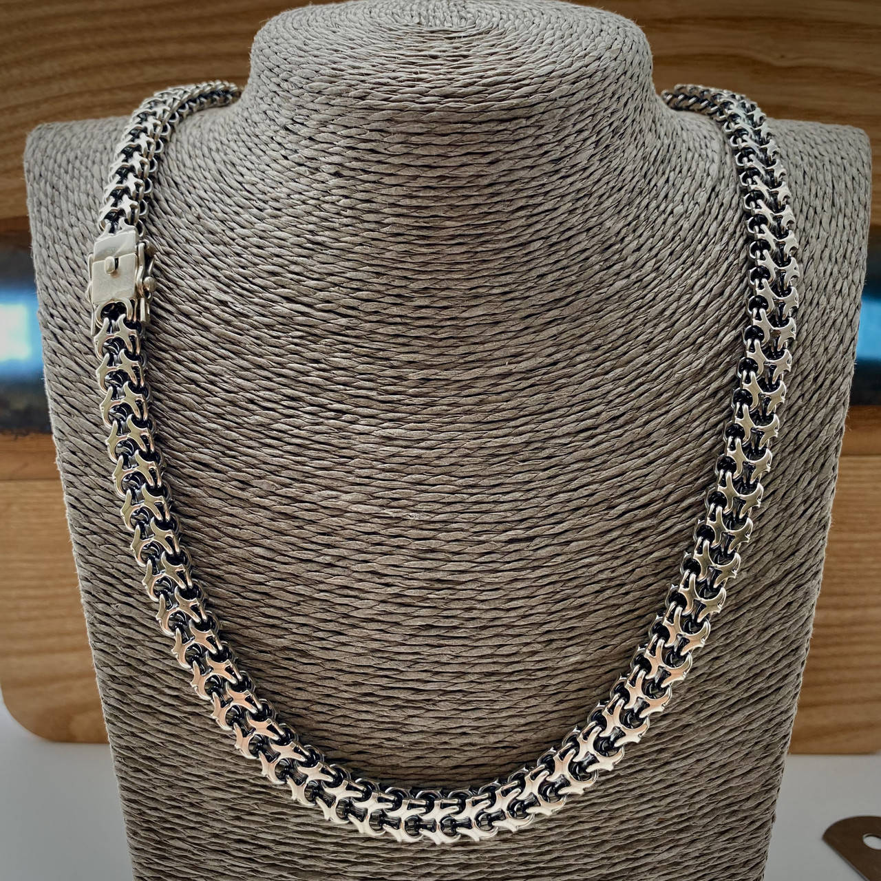

Серебряная цепочка 925 пробы. РАМЗЕС- РУЧЕЙ Фантом 95 грамм
