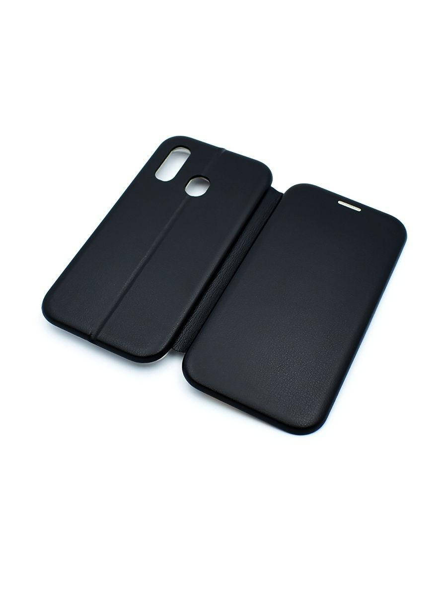 

Чехол книжка Samsung A40 (A405) Черный цвет \ чехол-книга Самсунг A40 магнитная отдел карты