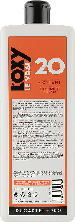 

Окислитель 6% 20 vol Subtil Creme Oxydant Ducastel Laboratoire, 1000 мл