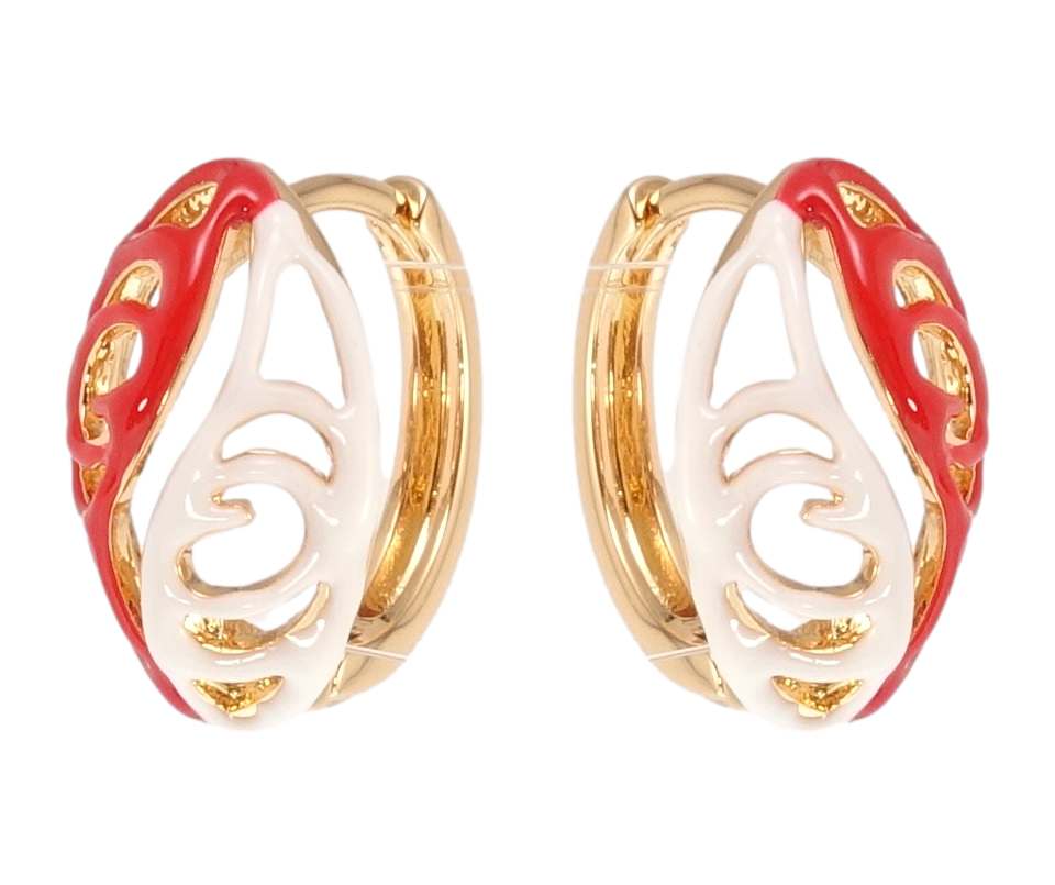 

Серьги Xuping Позолота 18K колечки "Резной орнамент с прокраской цветной эмалью"