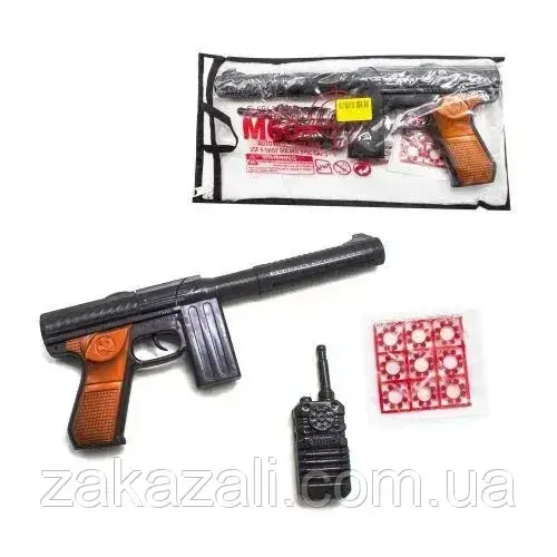 

Детский Игрушечный автомат М60 на пистонах и рацией 253 | Оружие (9 одноразовых пистонов с 8-ю выстрелами), Коричневый