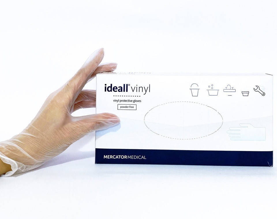 

Перчатки виниловые неопудренные размер M 50 пар