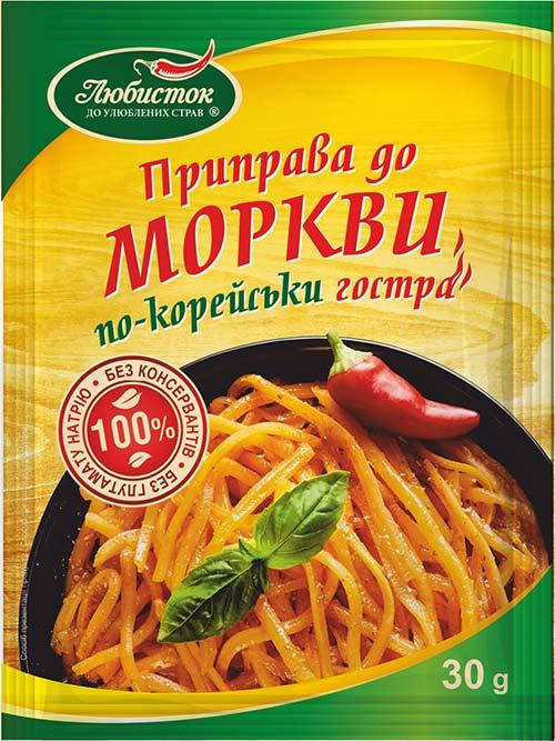 

Приправа к моркови по-корейски. Острая 30грамм ТМ "Любисток"г