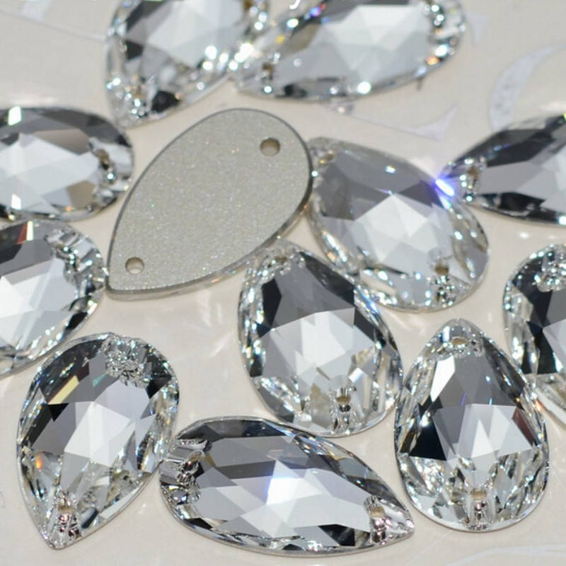 

7х12мм. Капли пришивные Crystal стекло