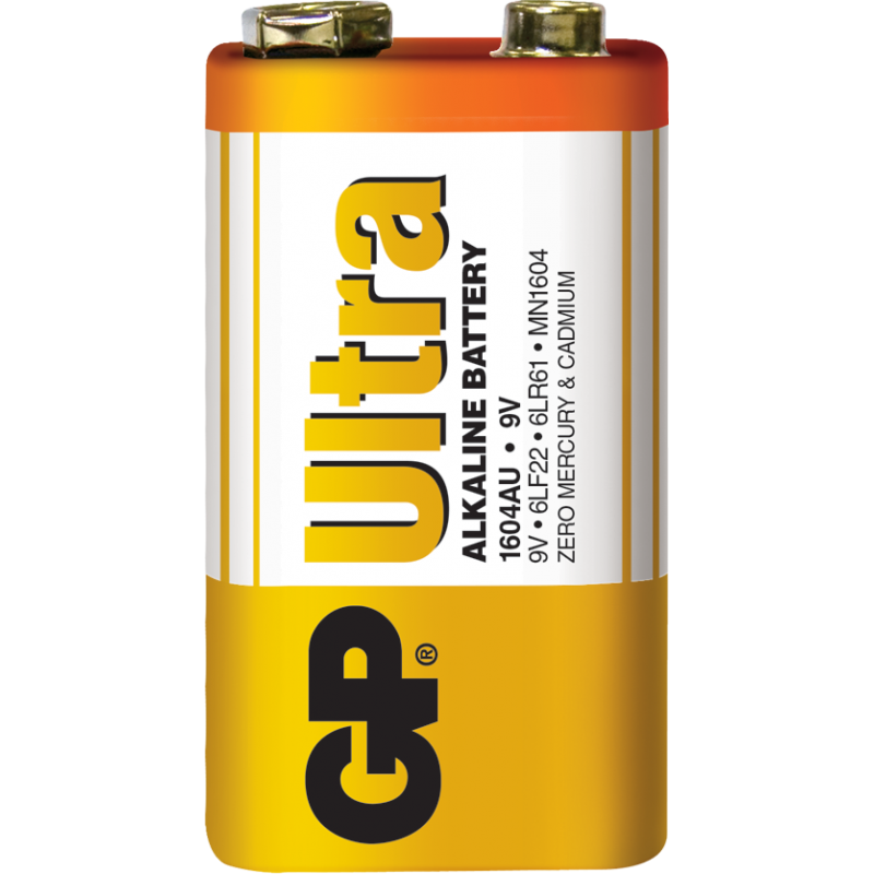 

Батарейка щелочная GP 1604AU-S1 Ultra Alkaline 6LR61 9V крона (трей)
