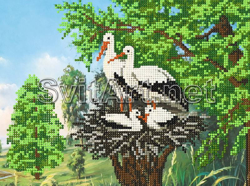 

Схема для вышивки бисером SI-324. АИСТЫ