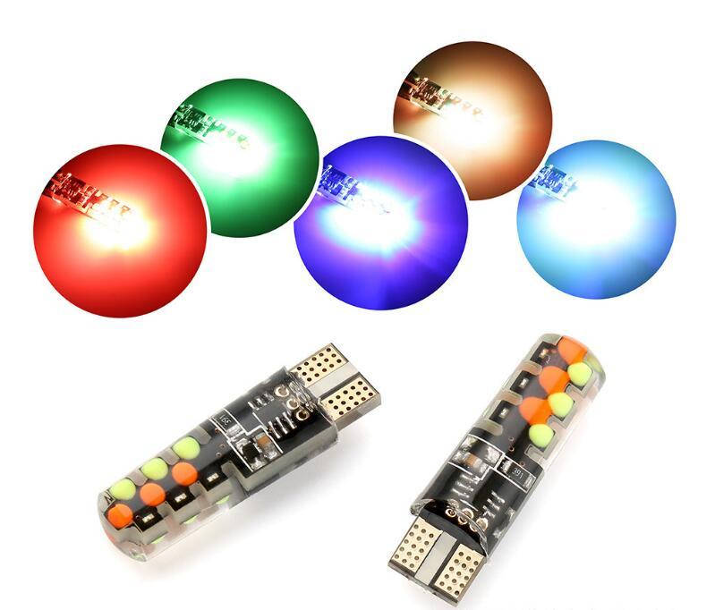 

Автомобильные светодиодные габариты с пультом RGB T10 (2 шт)