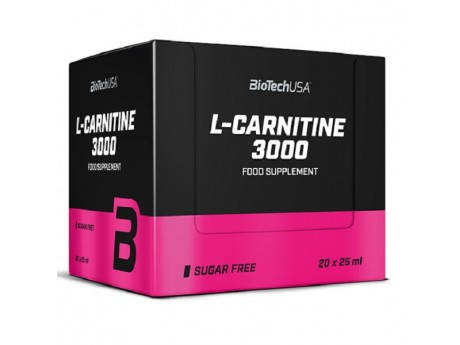 

Жиросжигатель L-Carnitine 3000 BioTech USA в ампулах 20 шт по 25 мл