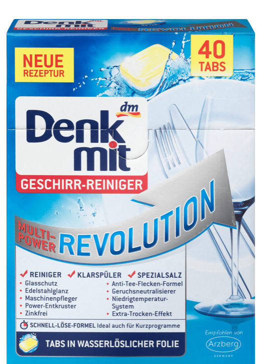 

Таблетки для посудомоечных машин DenkMit Revolution, 40 шт