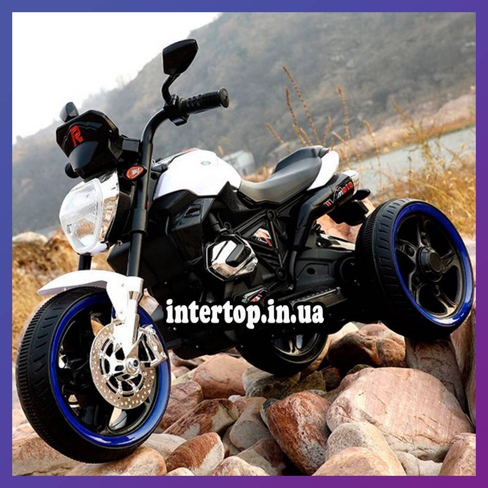 

Детский электро мотоцикл трехколесный на аккумуляторе BMW М 4534 для детей 3-8 лет белый