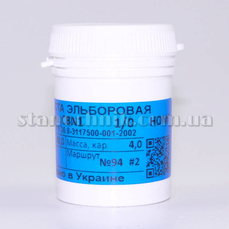 

Полировочная паста эльборовая (кубонитовая) CBN1 1/0 НОМГ 40 г, мелкозернистая