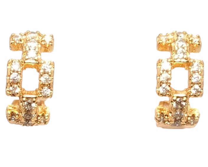 

Серьги Xuping Позолота 18K колечки "Орнамент цепь с цирконием"