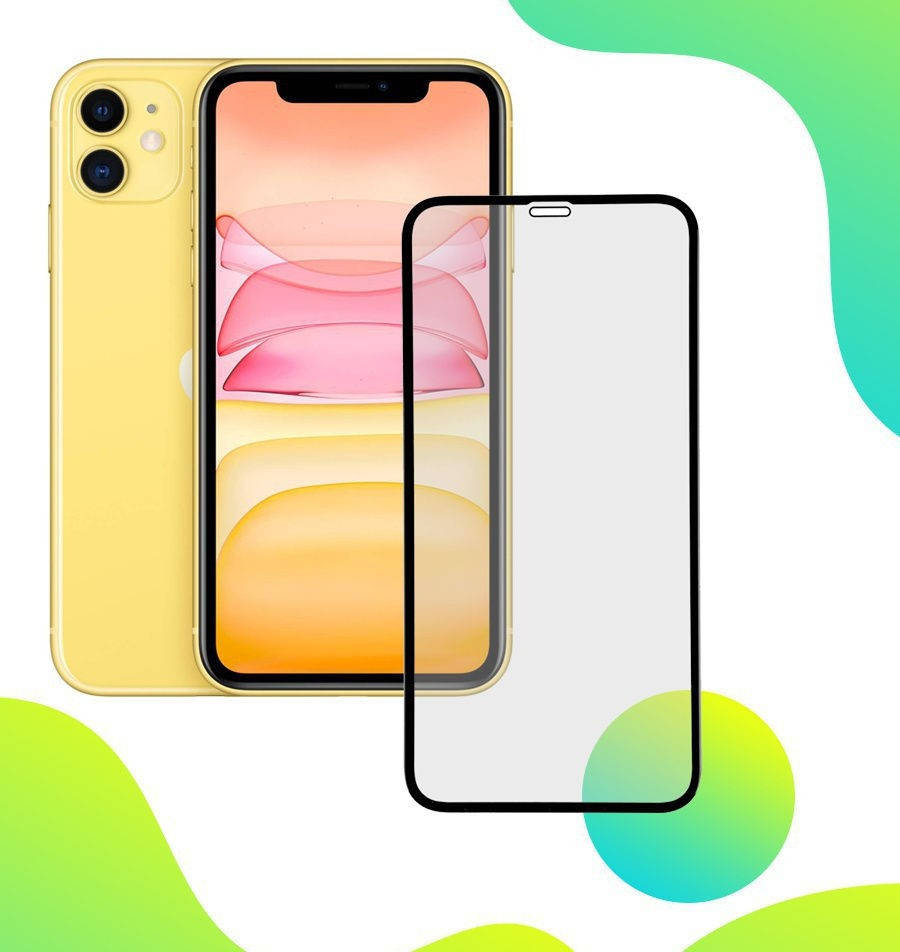 

Защитное стекло для телефона iPhone 11 \ стекло защитное на айфон 11 / 3d стекло на iphone 11 (full glue), Черный