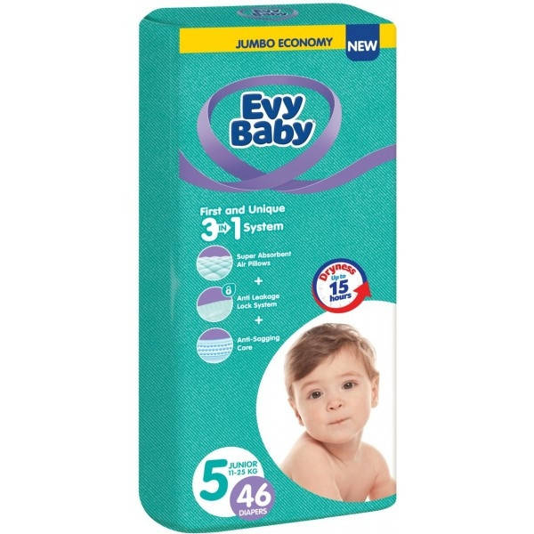 

Подгузники Evy Baby размер 5, 11-25 кг, 46 шт