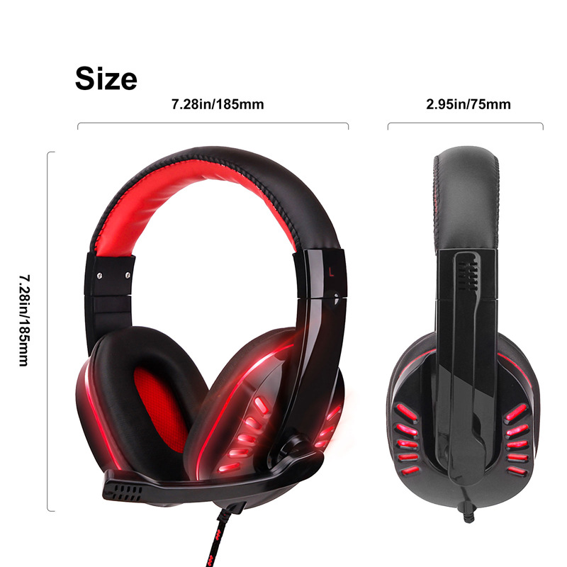 

Игровые наушники с микрофоном и подсветкой Gaming Headset (без коробки) красный, Синий