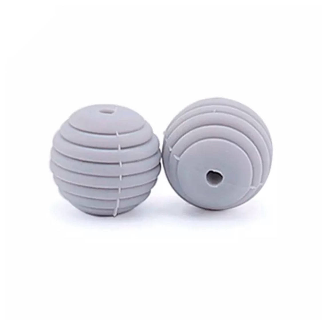 

Бусина ребристая 15 мм, светло-серый