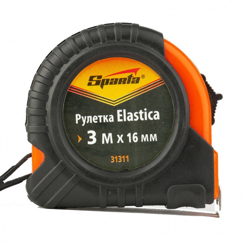 

Рулетка Elastica 3 м х 16 мм, прогумований корпус, SPARTA