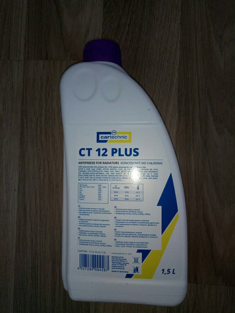 

Антифриз CART999 CT12 PLUS (1,5L) Красный