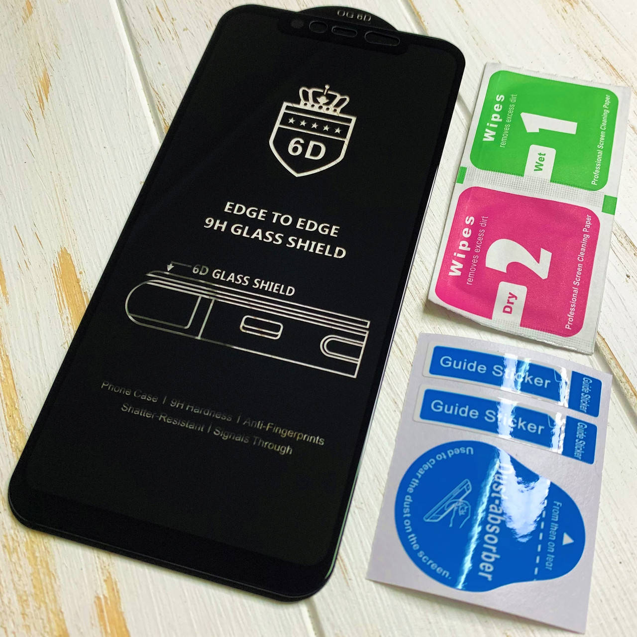 

Защитное стекло для Xiaomi Mi 8 6D чёрное, Прозрачный