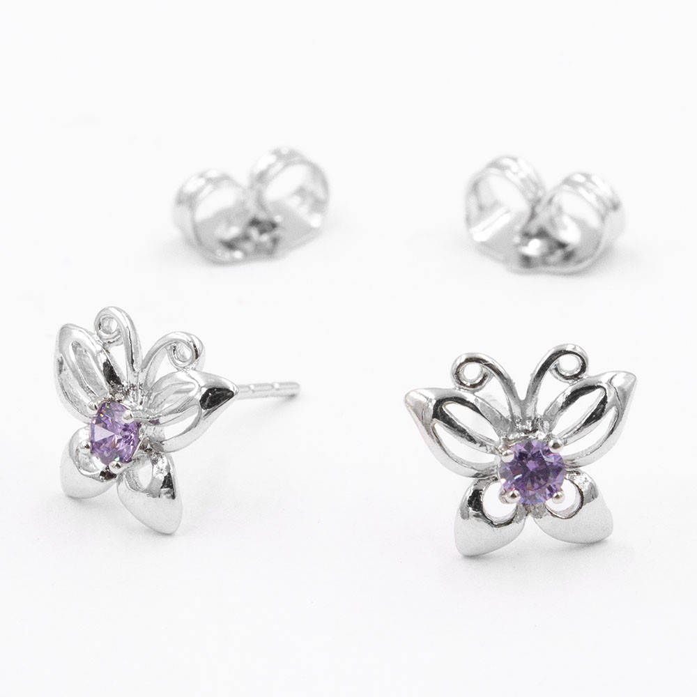 

Серьги-гвоздики «Бабочки» - родий