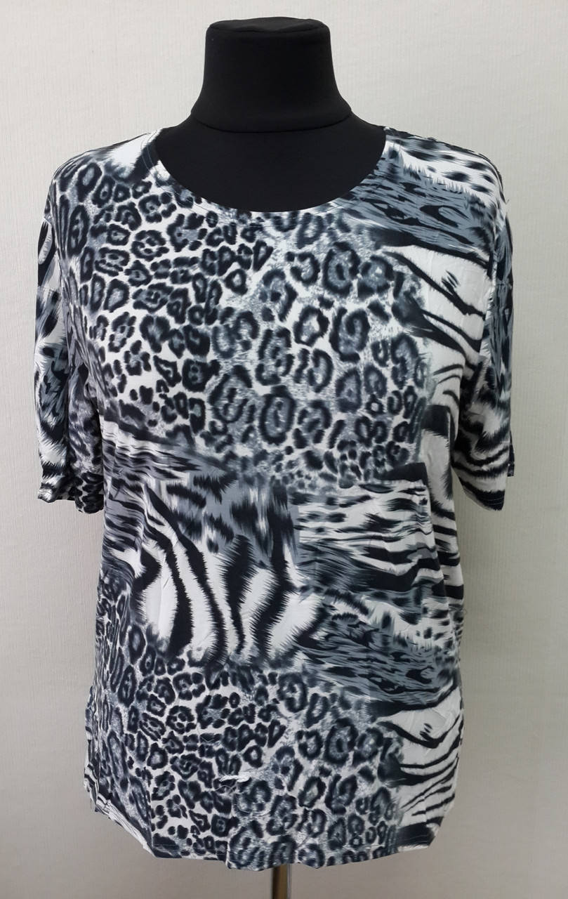 

Футболка женская с леопардовым принтом, Серый