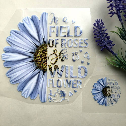 

Термоаппликация-накатка, наклейка на одежду Ромашка Field of roses 5 см, Разные цвета